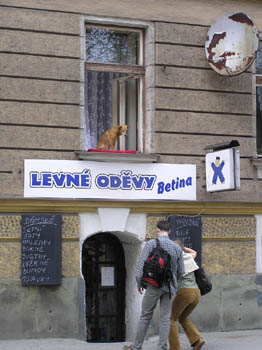 Okno nad obchodom v Českom Těšíne počas 8. ročníku festivalu (2006)
